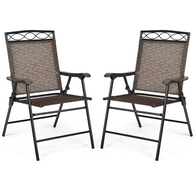 Dicha Arms Included Patio Folding Chair Set of 2
