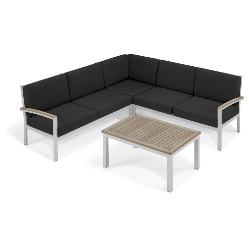 Travira Modular Corner Chair with Cushions, Midnight Blue