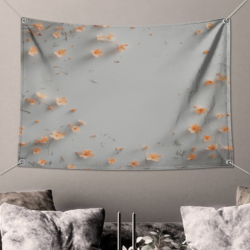 Tapisserie murale fleurs sauvages, 68in H x80in W with 4 Grommets
