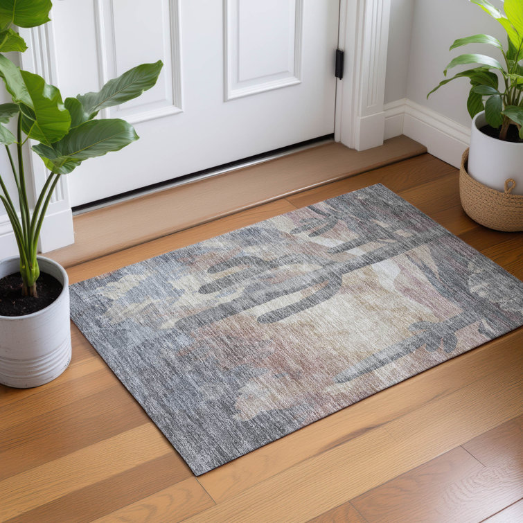 Machine Washable Indoor/Outdoor Braegger ACN2337 Botanical Rug