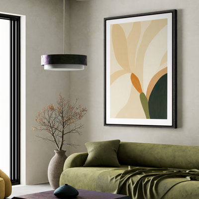 Framed Canvas Wall Art - Vintage Abstract Wall Prints for Bedroom - 16"x24"