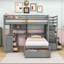 Lit superposé double en bois double avec bureau, tablettes et 8 tiroirs-2039917118