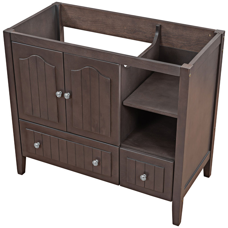 Base de meuble-lavabo simple seulement, Brun