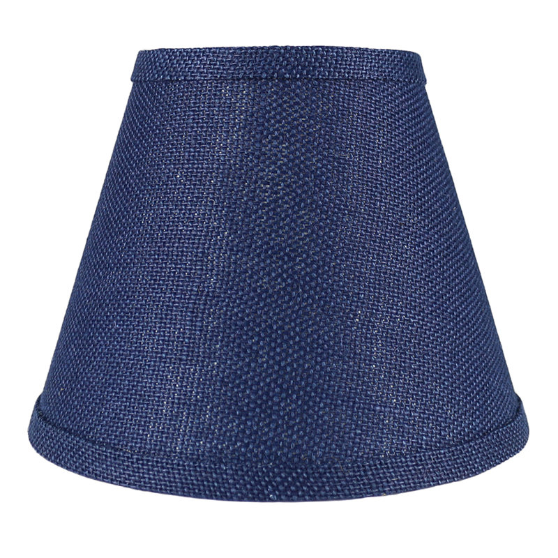 Abat-jour empire en soie / shantung H 7 po x l 9 po (araignée), Toile de jute bleu marine