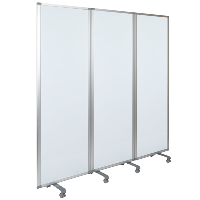Cloison magnétique mobile à 3 sections Cadia, Blanc