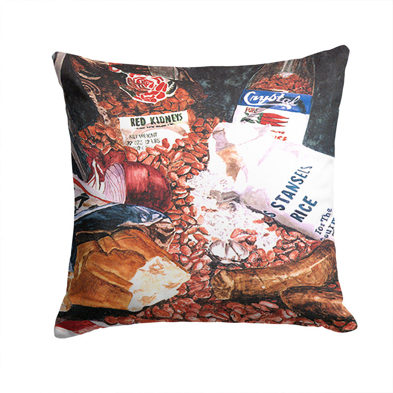 Coussin décoratif intérieur/extérieur au riz et fèves rouge