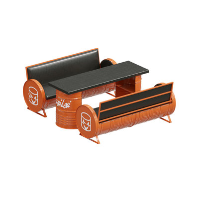 Ensemble de salle à manger pour table basse en fer Leisure Oil L 66,93 x l 23,62