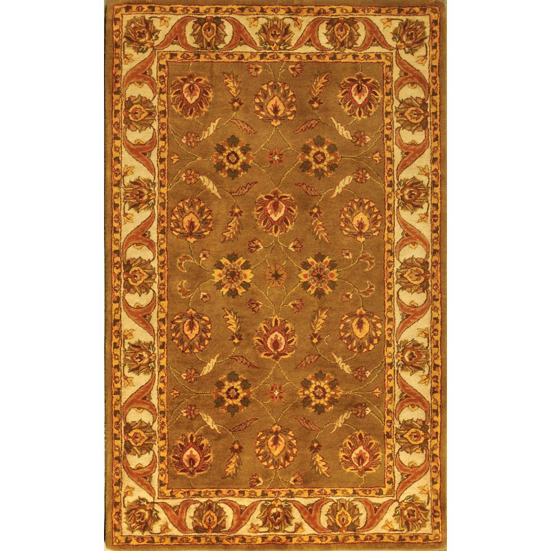 Rectangle Amy Oriental Handmade Tufted Wool Gold Area Rug, Rectangle 8' x 11'