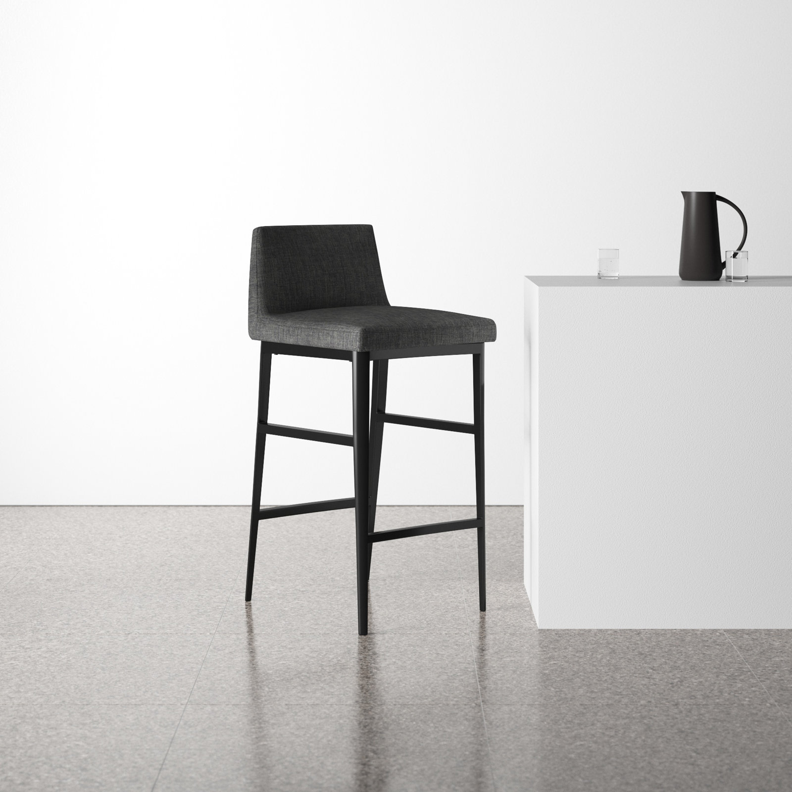 Brandi Bar and Counter Stool, Charcoal, Bar Stool (29” Seat Height)