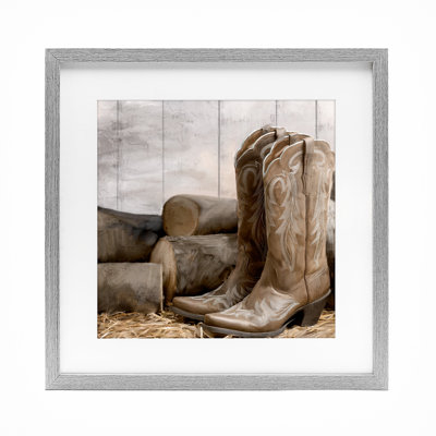 Kick Off Your Boots Framed Print Under Glass, design by Kim Allen