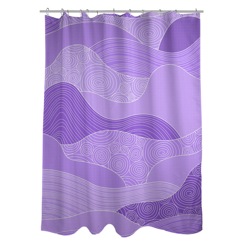 Rideau simple à Sower dessiné à la main Classic Waves, Mauve