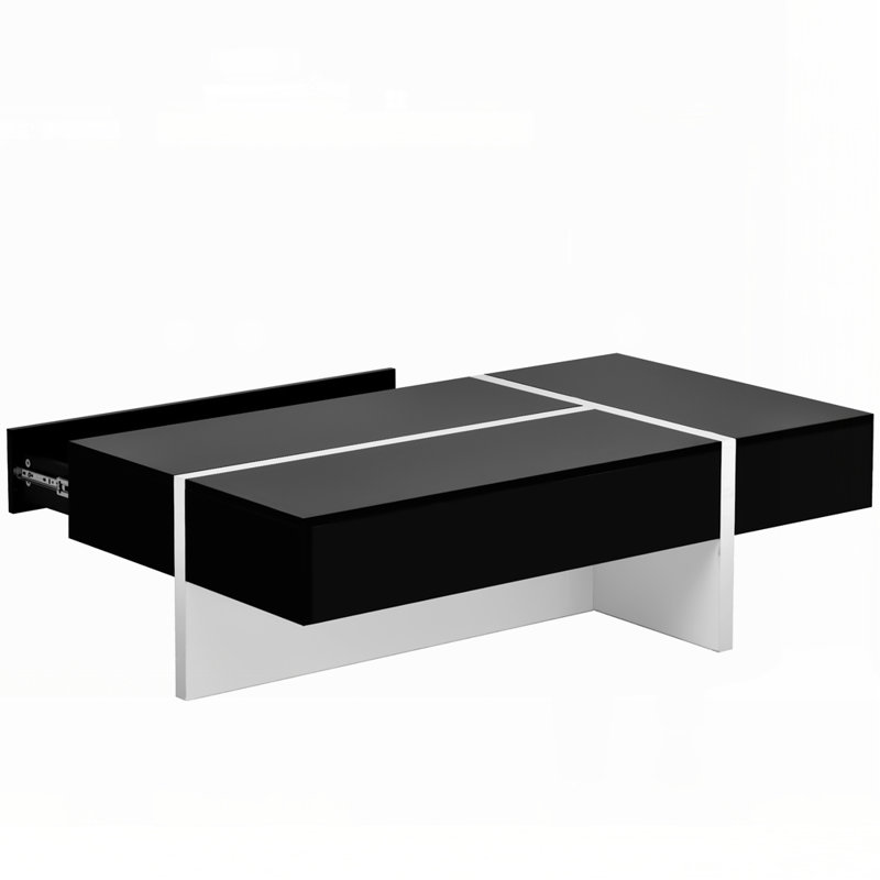 Mobilier de salon rectangulaire, Noir / blanc