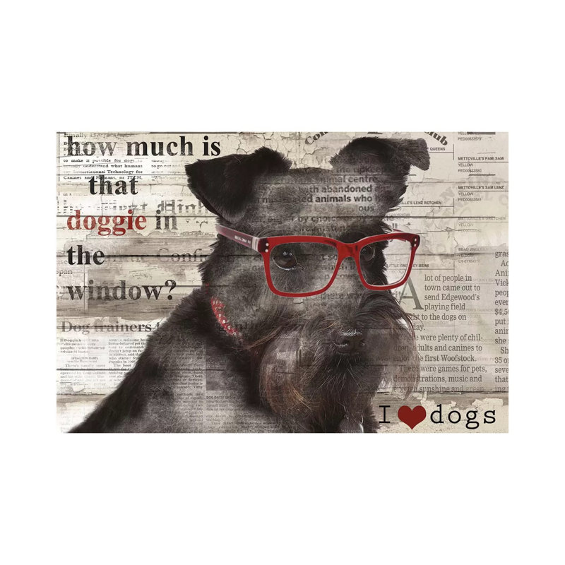 Doggie In Window by Carol Robinson - Print on Canvas, Wrapped Canvas, 20.32 cm H x 30.48 cm W
