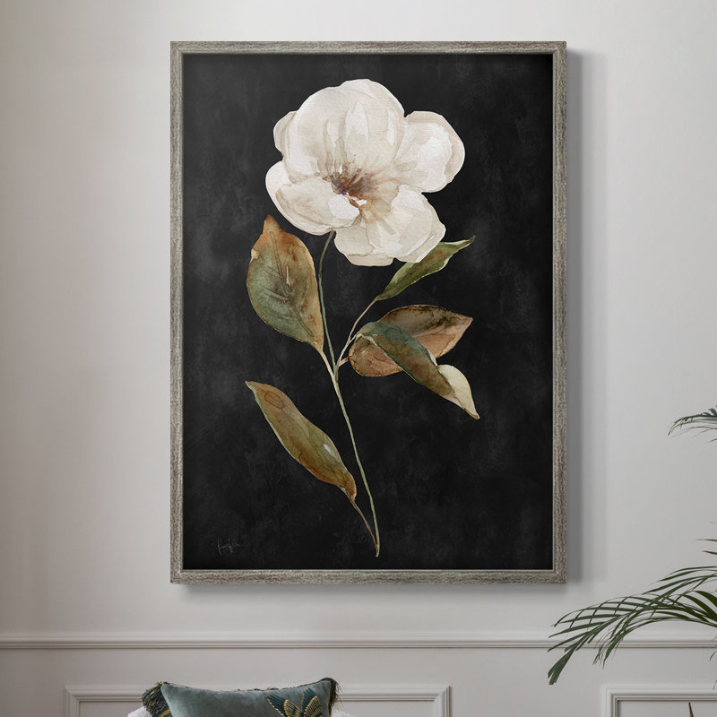 Botanical on Black Wash I Framed Print - Solid Wood 49987, 11" H x 9" W