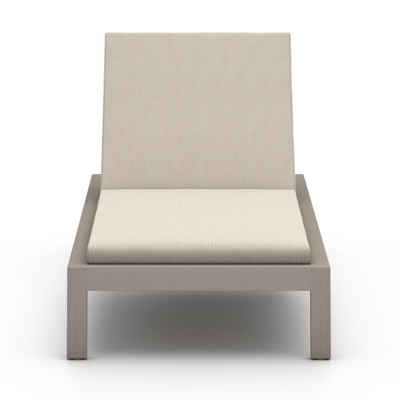 Sonoma Outdoor Teak Chaise Lounge, Faye Sand, Washed Brown