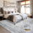 Vintage Distressed Non Slip Washable Rug(Grey)-745590366