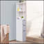 Armoire de rangement de salle de bain haute HOMcom de 54 po, tour à linge autoportante avec tablette à 2 niveaux et tiroirs, organisateur de plancher étroit, blanc-129195667