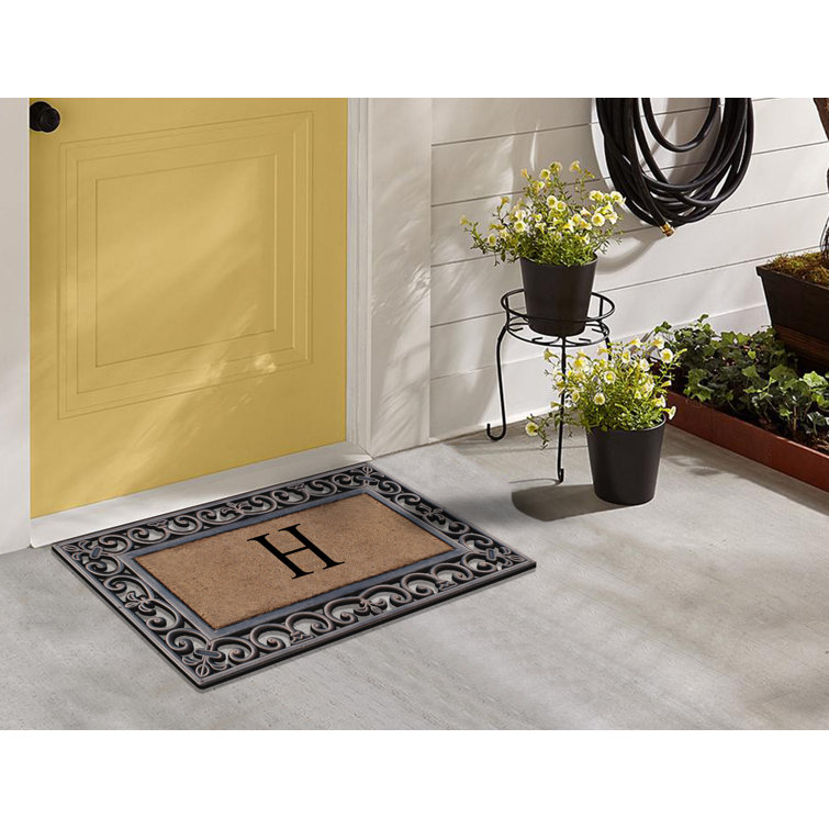 Cermenho Non-Slip Outdoor Door Mat Lark Manor Letter: K, Mat Size: Rectangle 18 x 30