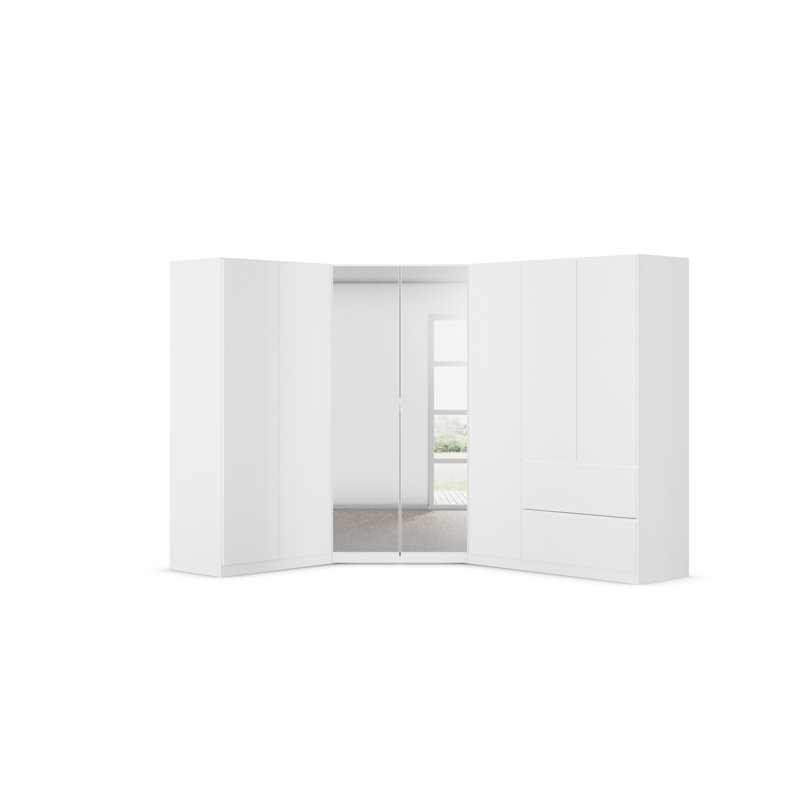 Wardrobe wardrobe set COSTA handle-less front, push-to-open, White/White handles