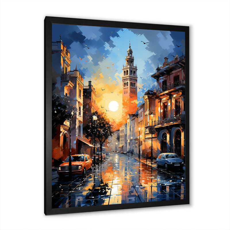 Reproduction d'art sur toile, Giralda III, Espagne, Cadre photo noir, H 32 po x l 24 po x P 1 po