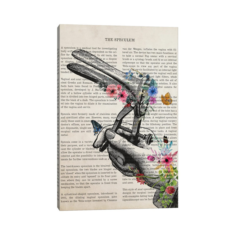 Speculum With Flowers Print by Aged Pixel - Wrapped Canvas Print, 152.5 cm H x 101.5 cm W