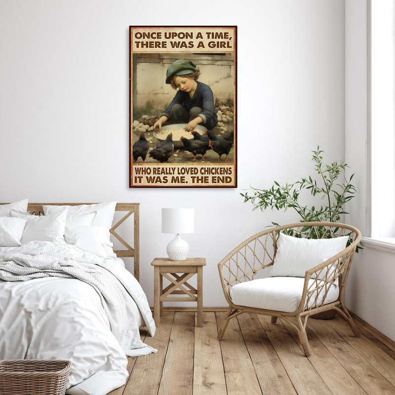 «Who Really Lived Chickens on Canvas», impression sur toile, H 36 po x l 24 po x P 1,25 po