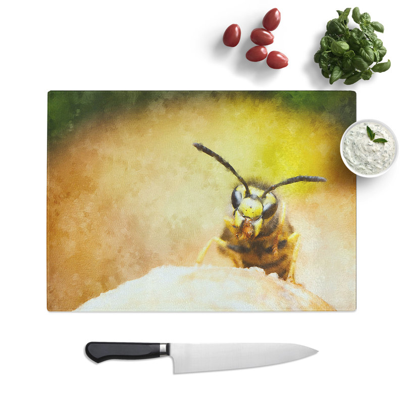 Wasp Painting Chopping Board, 0.4cm H x 20cm W x 28.5cm L