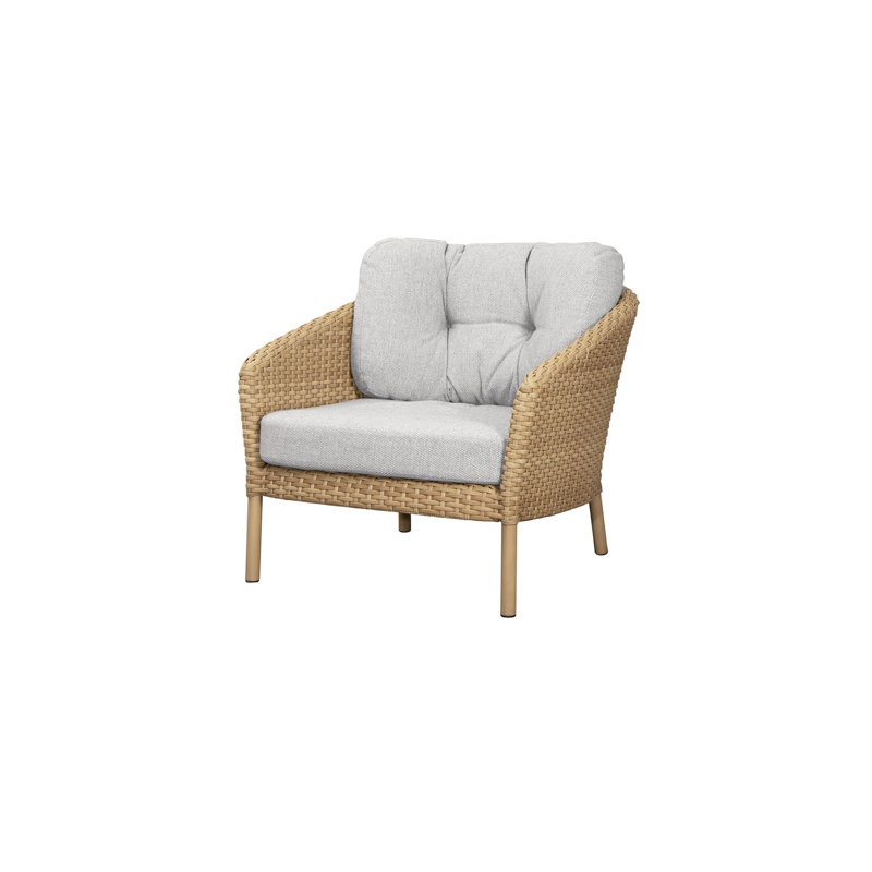 Ocean Large Lounge Chair with Cane-line Weave®, Light Brown