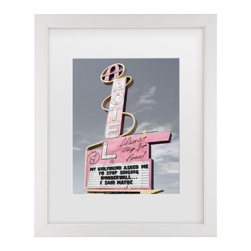 Œuvre encadrée «bolologuf studio III Las Vegas I Said Peut Matted», H 18 po x l 22 po, Cadre blanc