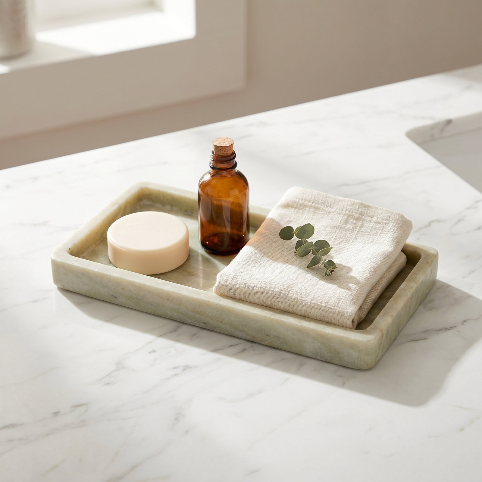 Green Melange Marble Catchall Tray