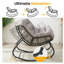 Chaise berçante avec repose-pieds, repose-pieds et coussins en osier toutes saisons-1800876229