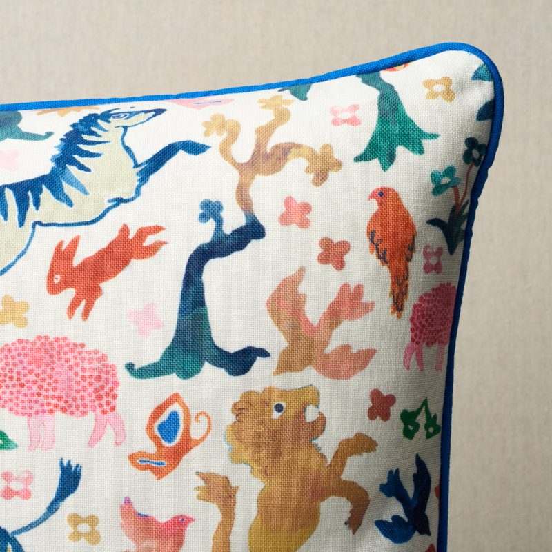Schumacher x Happy Menocal Beasts Pillow, Multi/Ivory
