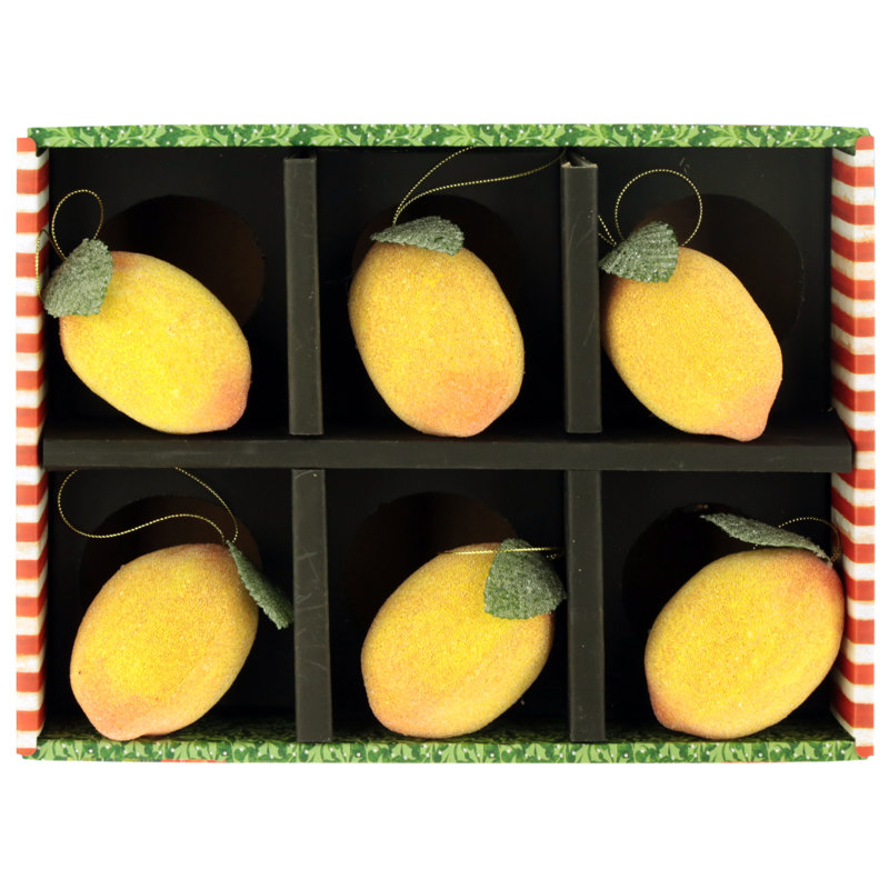 Frosted Lemon Ornament, 4 Inches