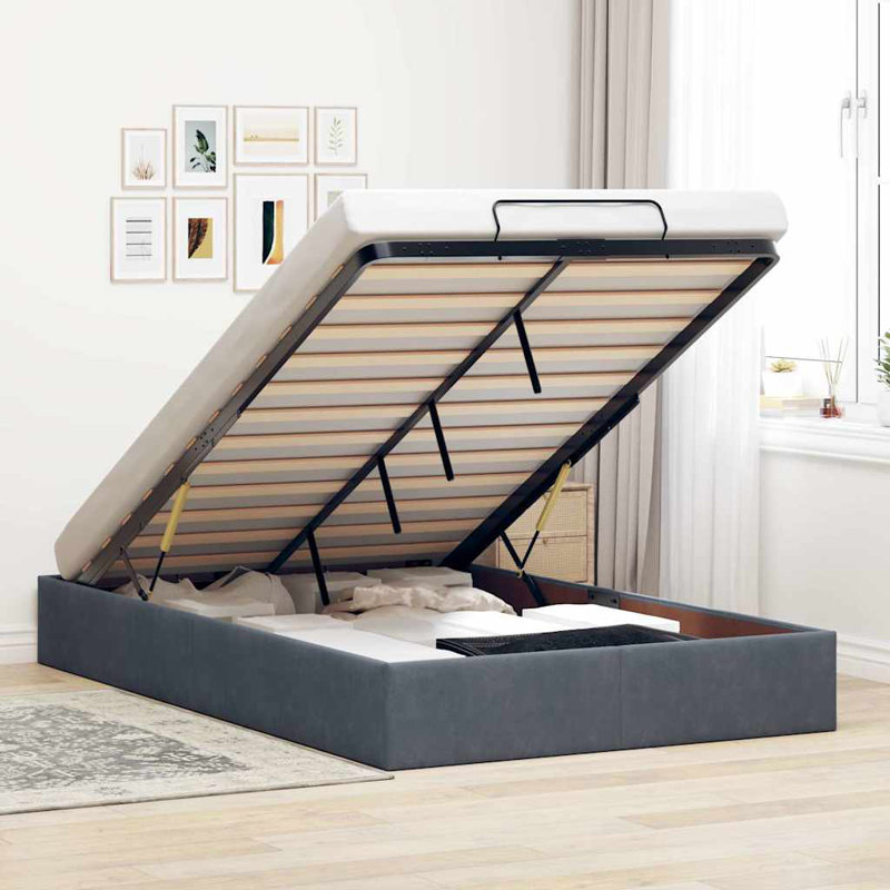 Bed Frame, Double (4'6), Dark Grey