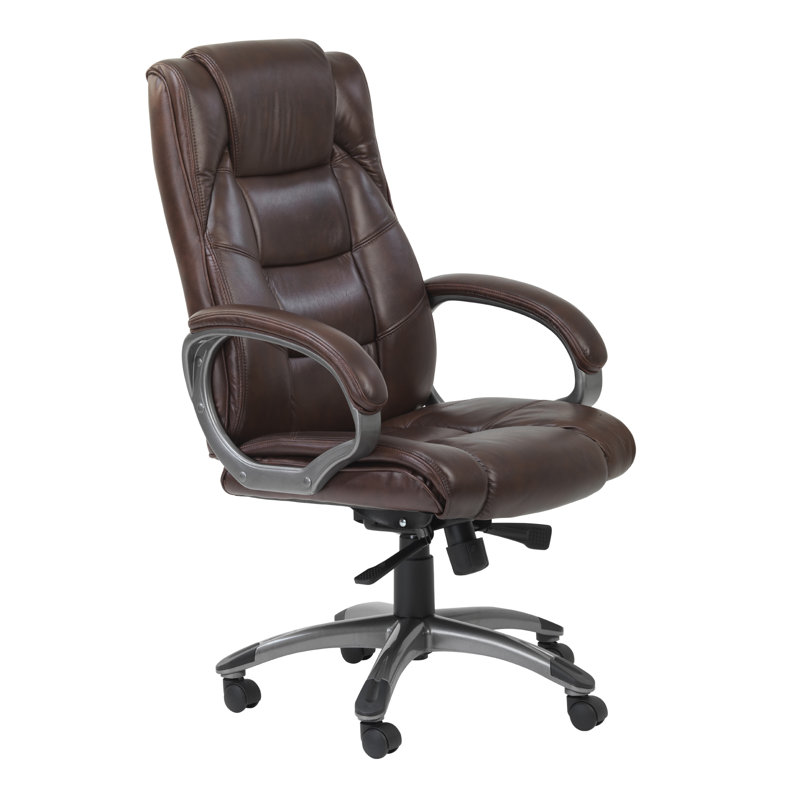 Wade Logan Genuine Leather Executive Chair, Brown