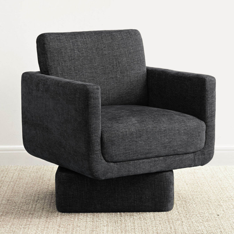 Fauteuil d'appoint pivotant noir, Noir