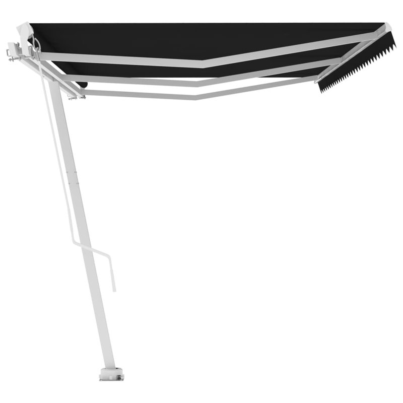 Dakota Fields 3cm D Retractable Patio Awning, Solid Colour, Black