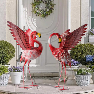 Sculptures de jardin en métal imperméables Bonessa avec 2 piquets en forme de U pour la maison, la cour et le patio