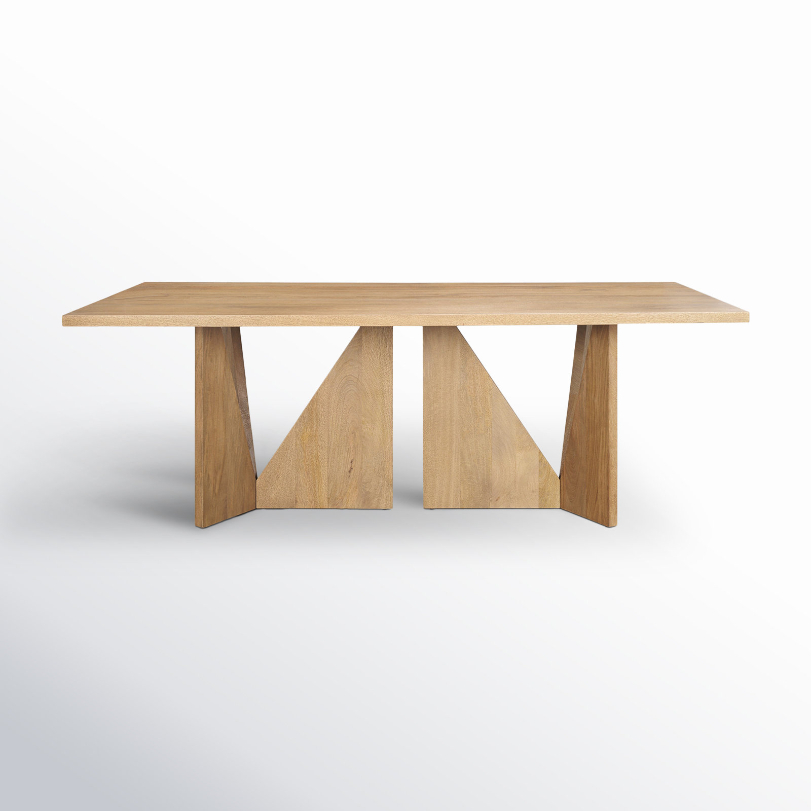Gillespie 84" Geometric Cutout Base Dining Table, Brown