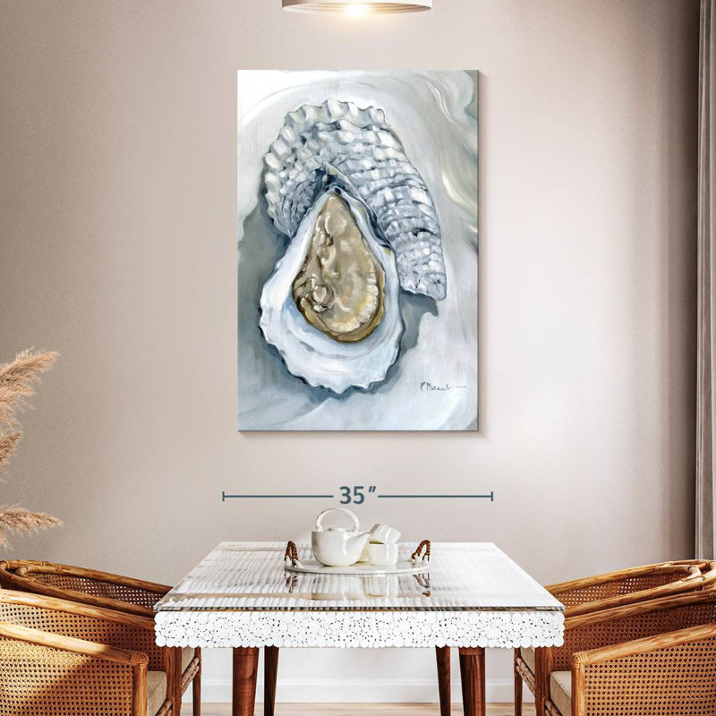 Brampt Oysters Close Up I White, 48" H x 32" W