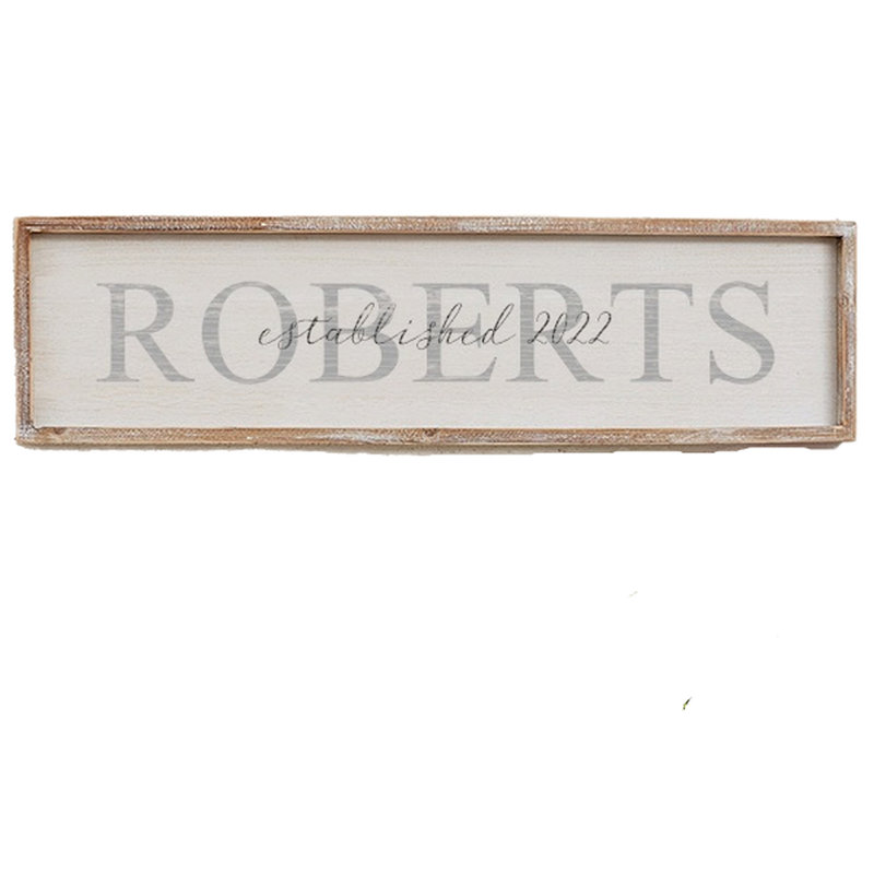 «Family Name Personalized - Floater Frame», reproduction d'art textuel sur bois, Oui