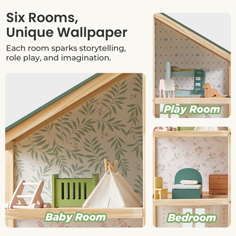 Tiny Land® Sweetwood Evergreen Dollhouse without Dolls