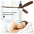 60 Inch Outdoor Ceiling Fan with Lights, Remote Control Ceiling Fan with 3 Solid Wood Blades, Noiseless DC Motor, Dimmable LED Lighting for Indoor/Outdoor Living Spaces