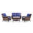 Ensemble de conversation avec coussins pour 4 personnes Parzyck
