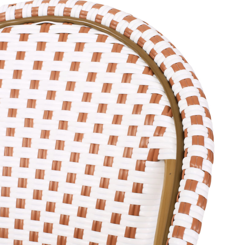 Sièges d'extérieur de style français, en aluminium et en PE, rouge rouille et blanc, structure, chaises de jardin pour 2 personnes,