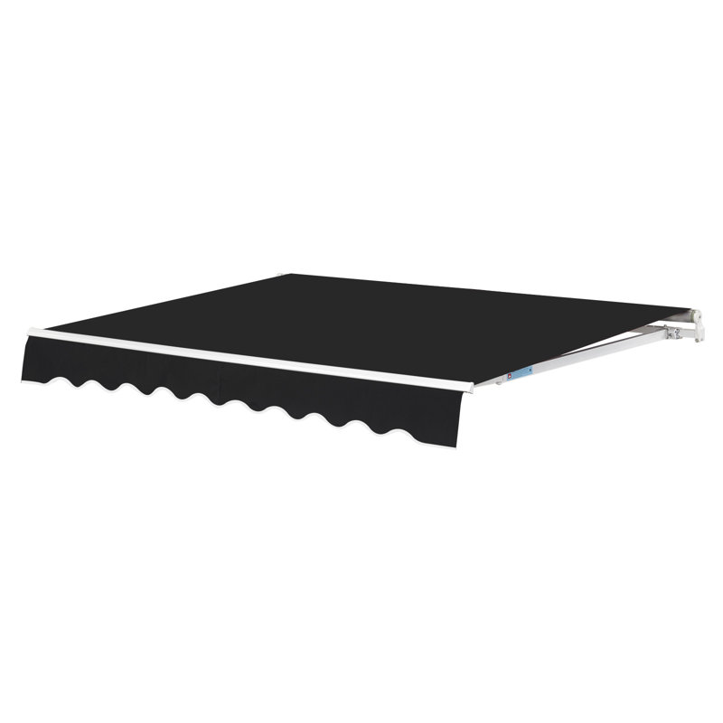Dakota Fields Polyester Cover Retractable Patio Awning, 200" H x 150" W x 16.2" D, Black