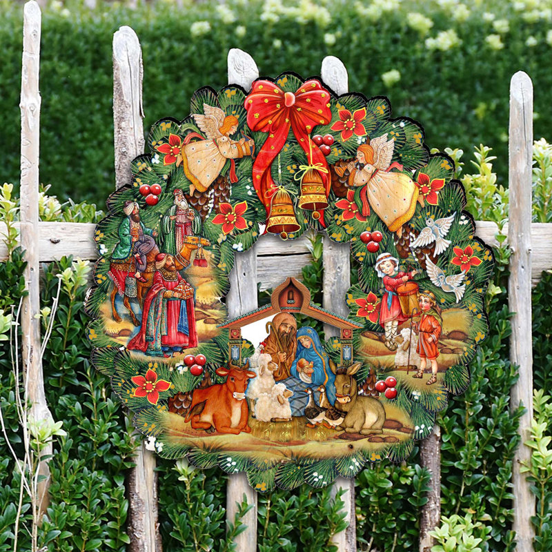 Cintre de porte à couronne crèche, H 12 po x l 12 po x P 0,25 po