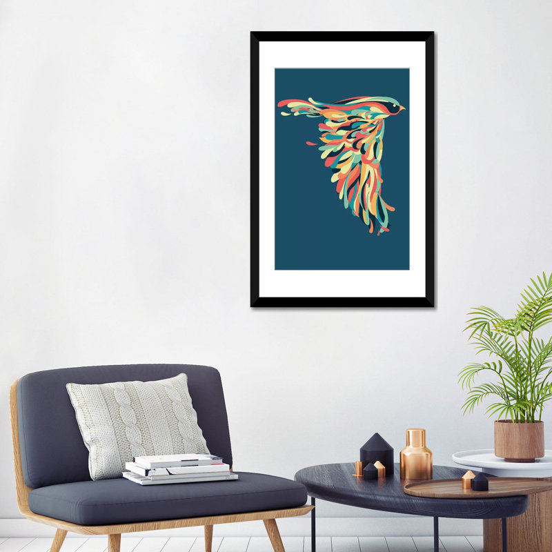 Art sur toile Down Down, Papier d'art encadré noir, Blanc, H 32 po x l 24 po x P 1 po