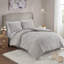 Housse de couette en coton chenille - gris chaud et aspect chambre à coucher floral 