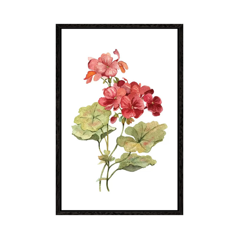 Scarlet Geranium by Carol Robinson - Painting on Canvas, Black Framed, 152.5 cm H x 101.5 cm W